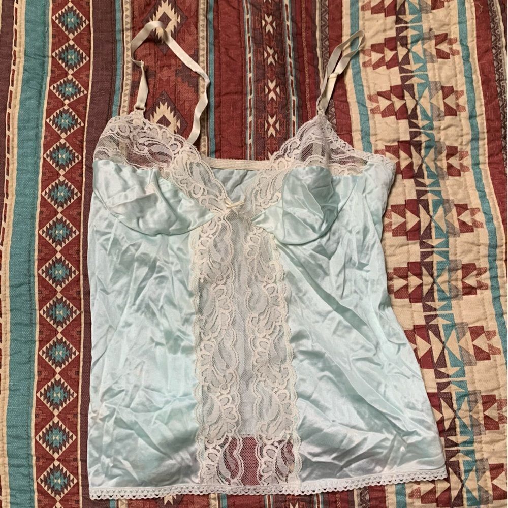 Vintage Lace Sheer Tank Top Size Large